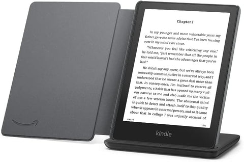Kindle Paperwhite Signature Edition Essentials Bundle - Without Ads, Amazon Leather Cover, and Wireless charging dock