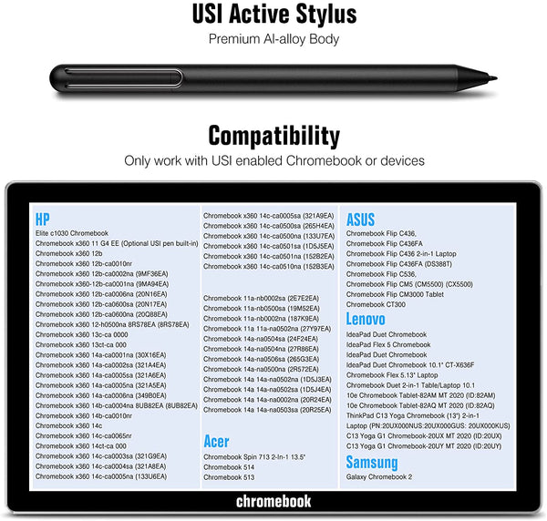 MoKo USI Stylus Pen for Chromebook with 4096 Levels Pressure
