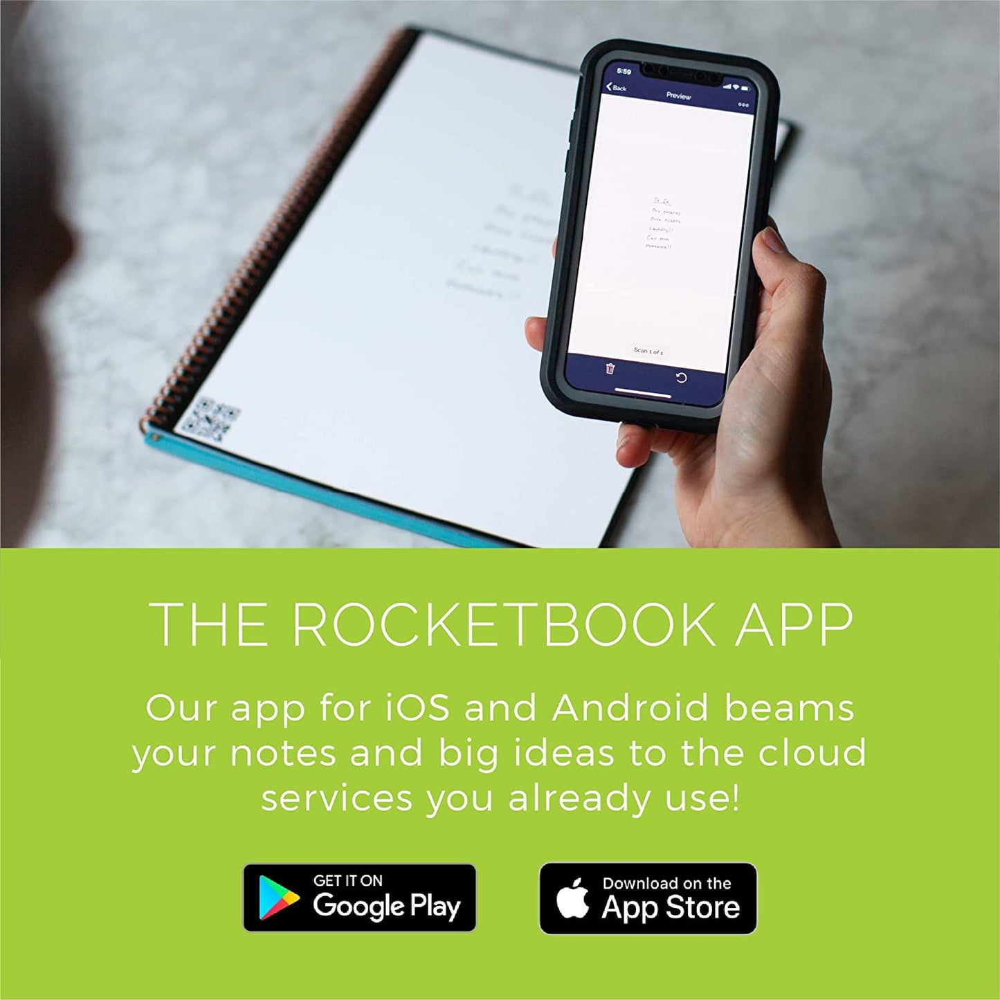 Rocketbook Smart Reusable Notebook Black